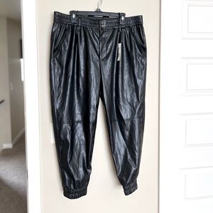 faux leather jogger